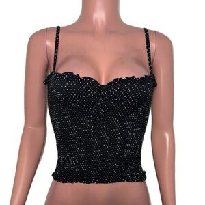 Reformation Black and White Polka Dot Tank Top